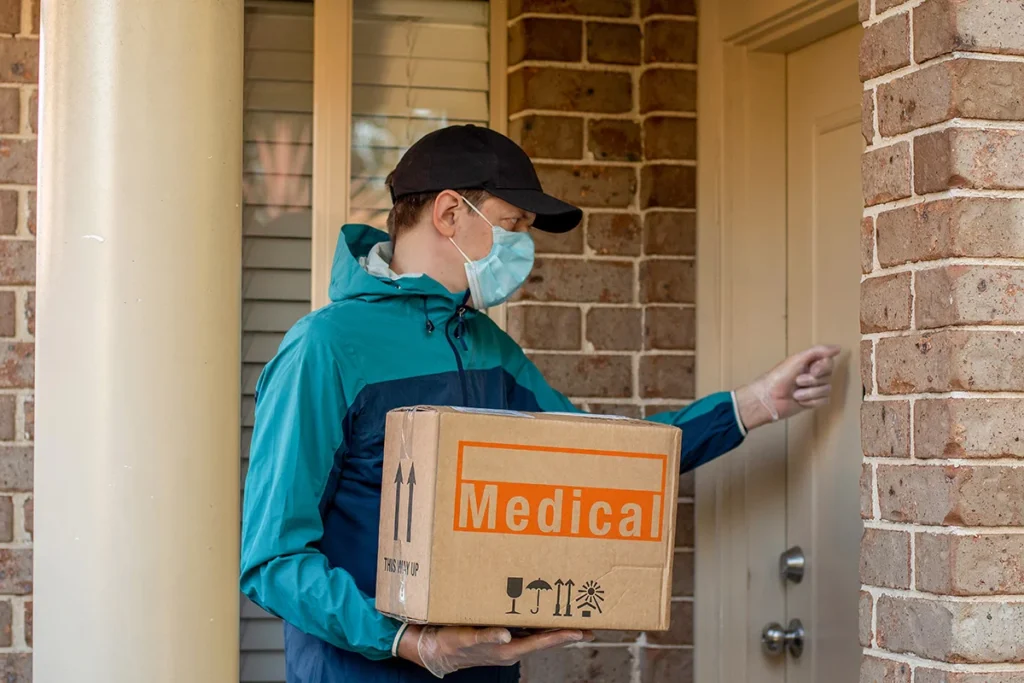delivery driver delivering medical supplies