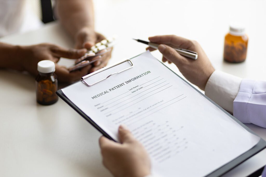 medical consultation with doctor and patient
