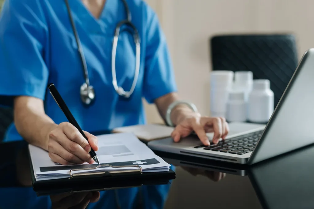 medical technology concept doctor working